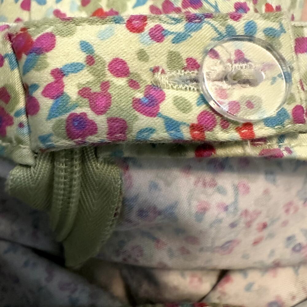 Sigrid Olsen Pants Trouser Straight Allover Micro Floral Pattern Yellow 4 30x28 - Picture 2 of 5